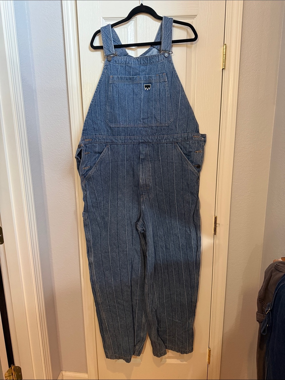 Levi's Blue Pinstripe Cargo Overalls